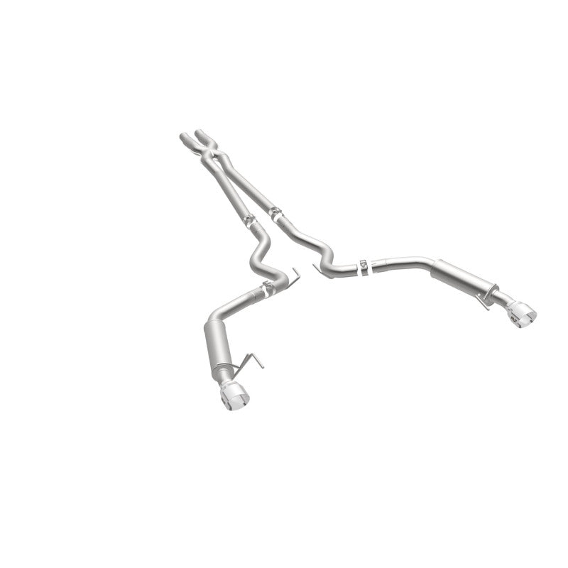 MagnaFlow cat back exhaust system for 2015 Ford Mustang V6 3.7L, stainless steel with dual split polished 4.5-inch tips.