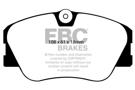 EBC Ultimax2 front brake pads for Mercedes-Benz 190/190E 2.3 16v, OE quality, shown in the image.