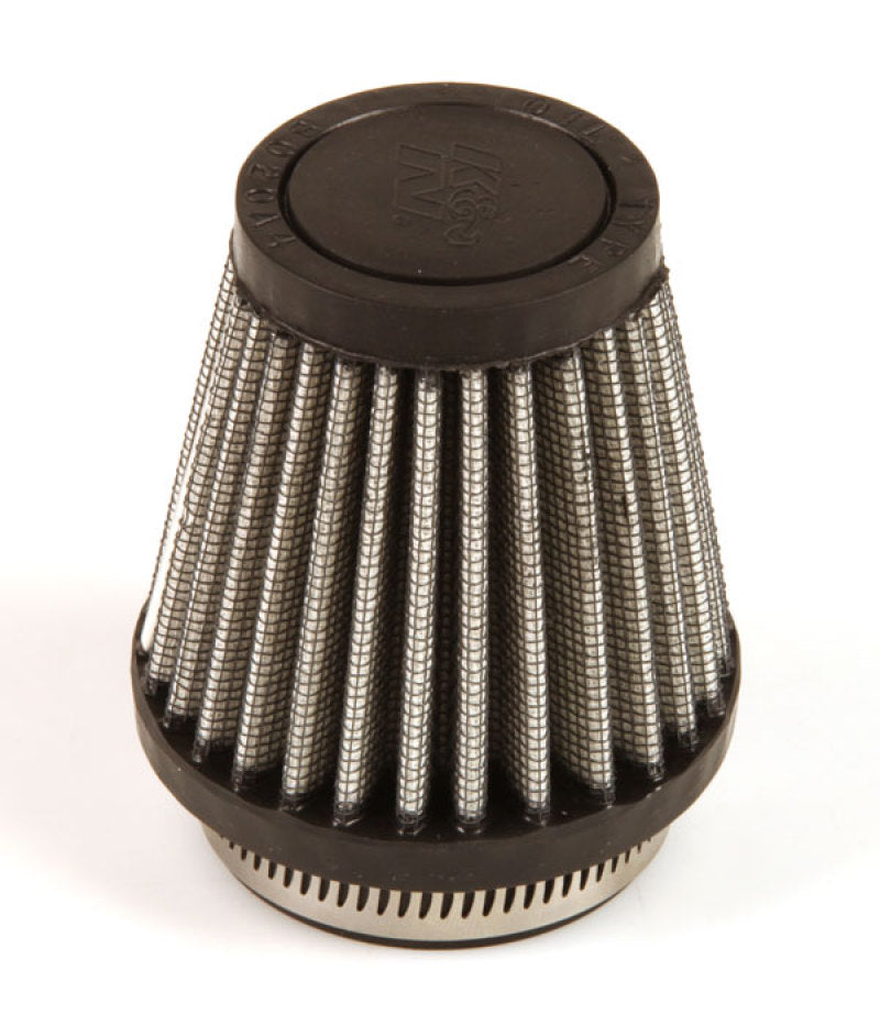 K&N Universal Rubber Round Tapered Air Filter with 3-inch base, 2-inch top diameter, and 3-inch height, black rubber material