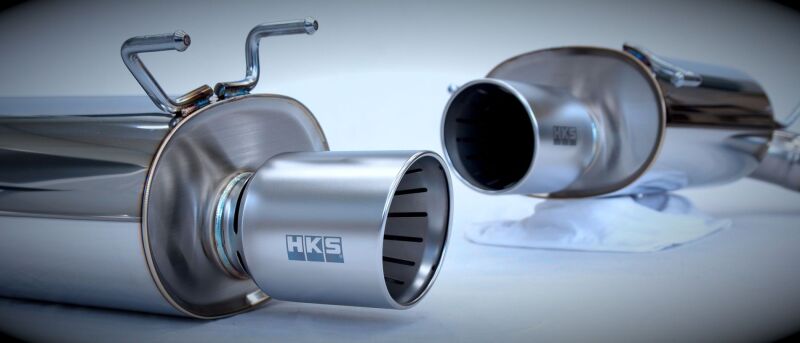 HKS Urban Matte Edition catback super turbo muffler for Nissan Skyline GT-R R32, RB26DETT engine, showing the sleek matte finish.