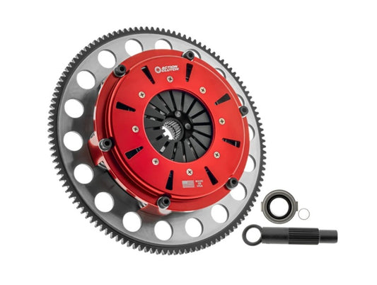 Action Clutch 01-07 Mitsubishi Lancer Evo 7-9 twin disc race clutch kit with flywheel, designed for 2.0L 4G63 turbo engine.