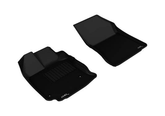 Black 3D MAXpider rubber floor mat for 2013-2015 Toyota Venza front row interior, durable and custom-fit for vehicle protection.