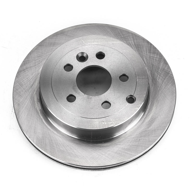 PowerStop rear OE brake rotor for Land Rover LR2 2008-2012, showing the ventilated metal disc with mounting holes.