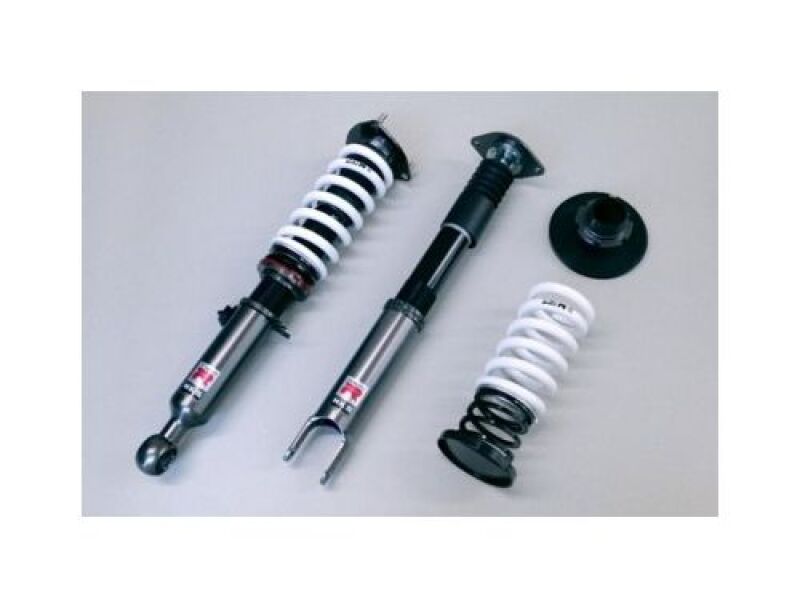 HKS Hipermax R coilover kit installed on Nissan Z34, showcasing adjustable suspension components and performance features.