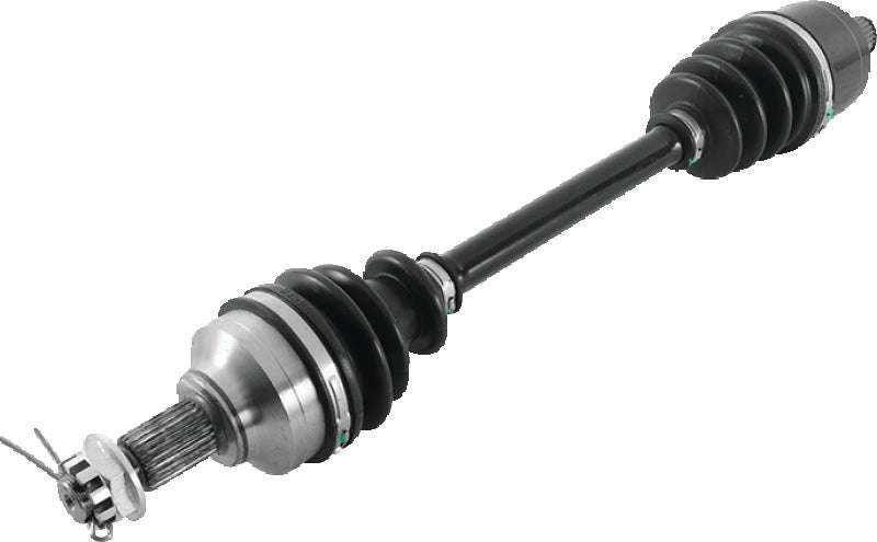 QuadBoss rear left replacement axle for Honda TRX420FA FourTrax Rancher 4x4 ATV, showing the metal shaft and joint components.