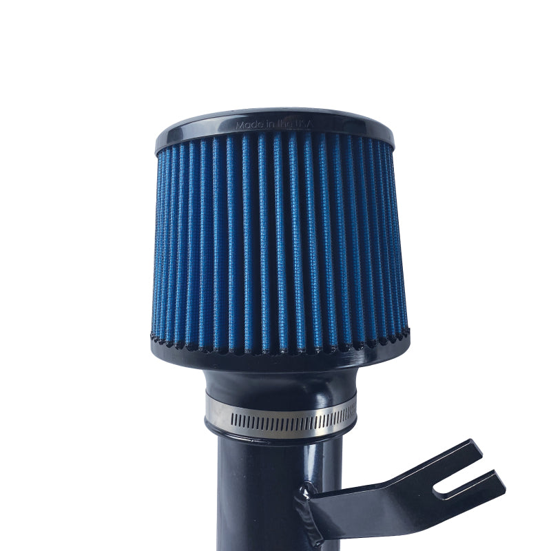 Injen black short ram cold air intake for 2003-2007 Honda Accord 4-cylinder LEV motor, shown installed in engine bay.