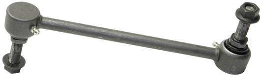 Moog Ford Mustang GT front sway bar endlink, automotive suspension part, black metal with mounting hardware visible.