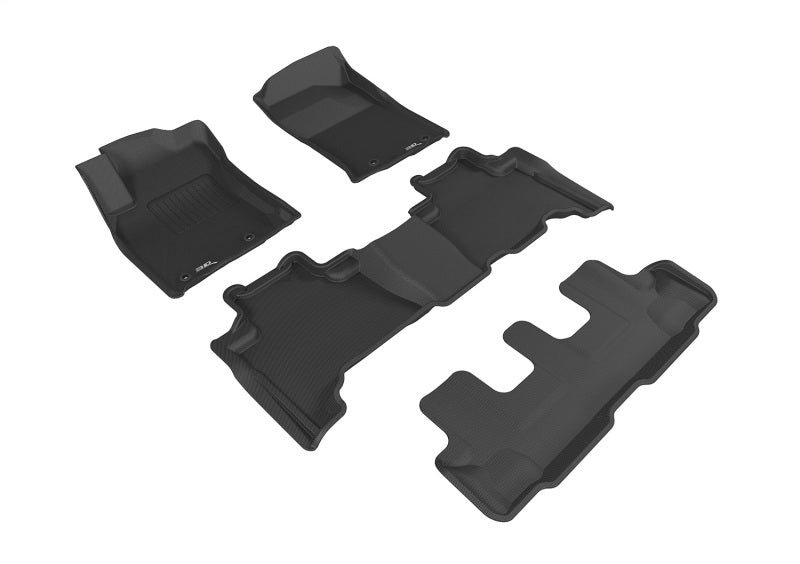 3D MAXpider black rubber floor mats for Lexus GX460 2014-2023, full set with textured surface and custom fit.