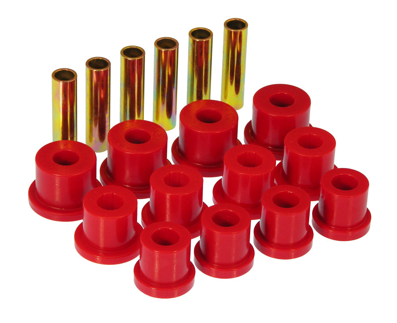 Prothane rear spring and shackle bushing kit for 1981-1987 GM vehicles, includes red bushings and 1 3/8 inch size.