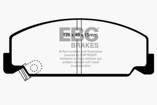 EBC Greenstuff front brake pads for 1984-1985 Honda Accord Sedan 1.8, performance brake pads with green friction material