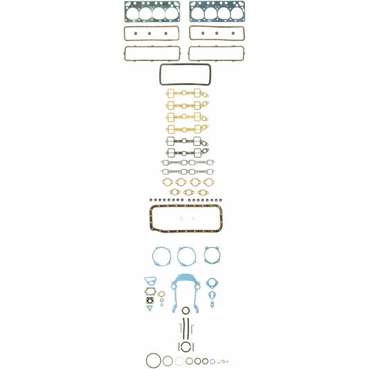 Fel-Pro FS 7999 PT-3 engine gasket set showing multiple gaskets for automotive engine repair.