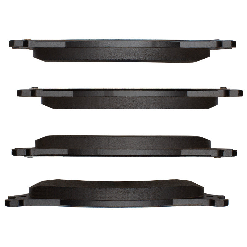 R1 Concepts OE brake pads for Ford E-350 Econoline rear, showing black brake pad with metal backing and branding details.