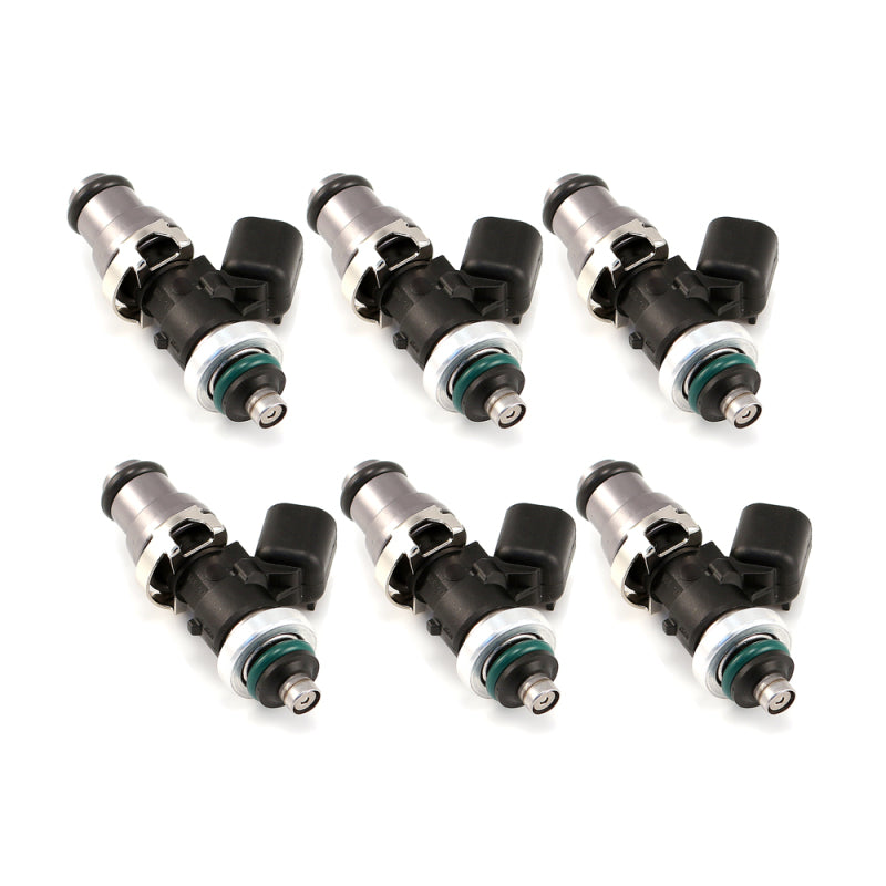 Injector Dynamics 1750-XDS fuel injector set for 6-cylinder engines, 48mm length, 14mm top, 14mm low O-ring, R35 low spacer