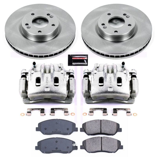 PowerStop OE front brake calipers with autospecialty kit for 2007-2009 Hyundai Santa Fe, includes calipers and hardware