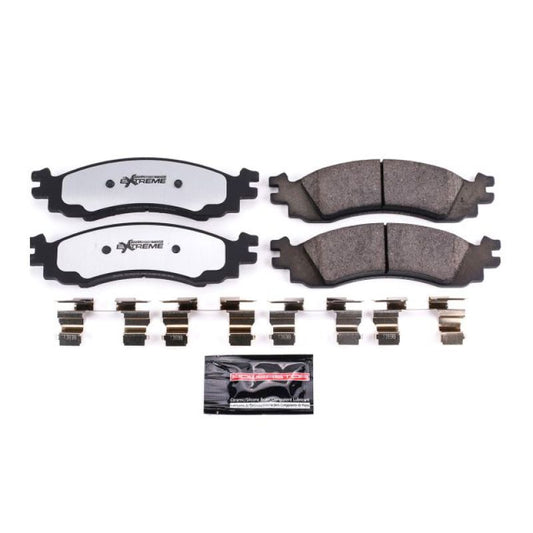 PowerStop Z36 performance front brake pads with hardware for 2006-2010 Ford Explorer, designed for truck and towing applications.