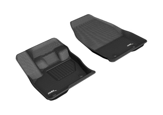 Black 3D MAXpider 2016-2020 Lincoln Nautilus/Mkx Kagu first row rubber floor mat with textured surface and custom fit.