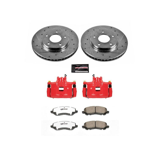 PowerStop Z26 Street Warrior brake kit with front calipers for Dodge Caliber 2007-2012, performance brake upgrade.