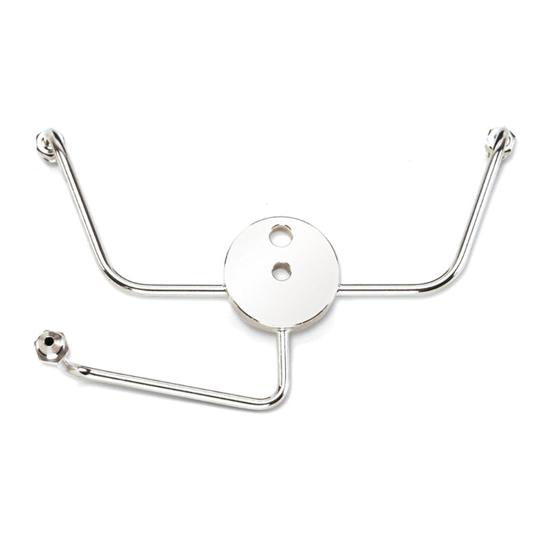Russell 3AN Front Male Junction Block fitting with chrome finish, designed for Wide Glide motorcycles.