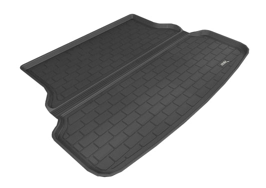 Black 3D MAXpider cargo liner for Kia Rio 2012-2017, durable rubber floor mat with 3D textured surface.
