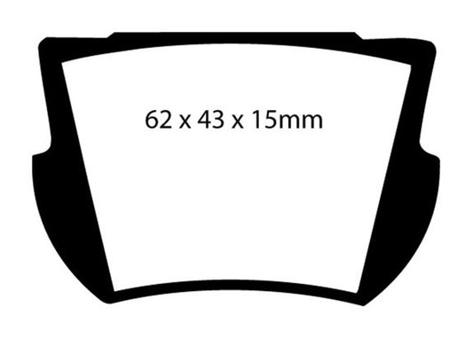 EBC Greenstuff rear brake pads for Lotus Elan 1.6 1966-1974, performance brake pads shown in the image