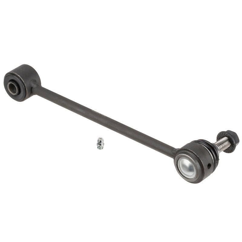Moog rear sway bar endlink kit for Jeep Commander 2006-2010, showing metal sway bar link with mounting hardware.