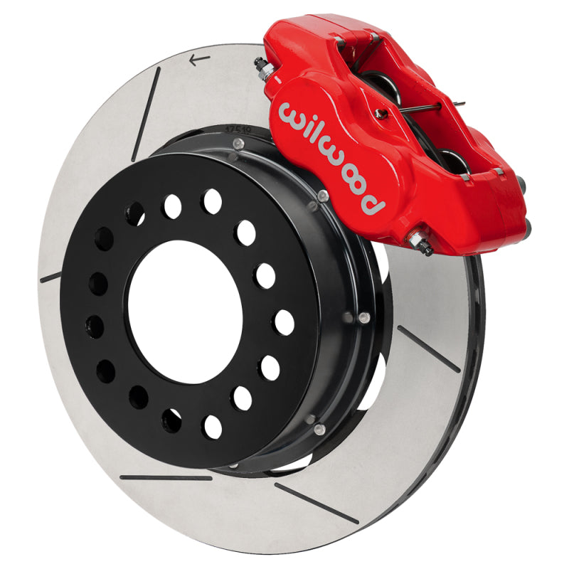 Wilwood Ford Mustang II Forged Dynalite front brake kit with 11.38-inch slotted rotor in red, part of Wilwood big brake kits collection.