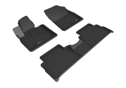 3D MAXpider rubber floor mats for Hyundai Santa Fe 2021-2022 hybrid and PHEV, 5-seat, 1st and 2nd row interior protection