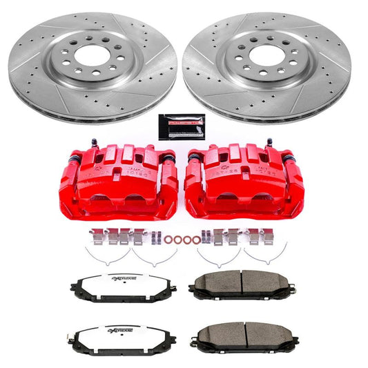 PowerStop 14-16 Jeep Cherokee front Z36 truck and tow brake calipers with performance calipers and Cals for enhanced stopping power.