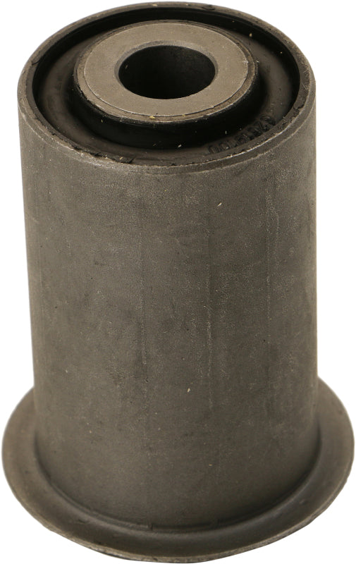 Moog 13-18 Ram 3500 rearward leaf spring bushing installed on suspension for improved ride and stability.