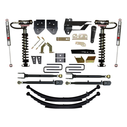Skyjacker 8.5-inch coilover suspension system for Ford F250-F350 4WD trucks, with coil springs and shock absorbers.