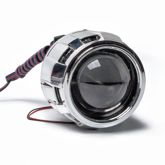 Oracle Lighting Demon Eye Projector Illumination Kit for headlights with ColorSHIFT technology, no controller included, installed in vehicle.