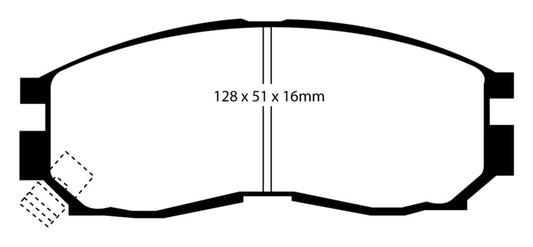 EBC Redstuff front brake pads for Chrysler Sebring Coupe 2.0, performance brake pads with red friction material