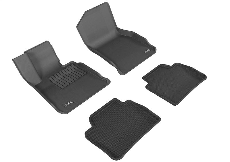 3D MAXpider black rubber floor mats for BMW 4 Series GranCoupe F36 RWD, full set with textured surface and custom fit