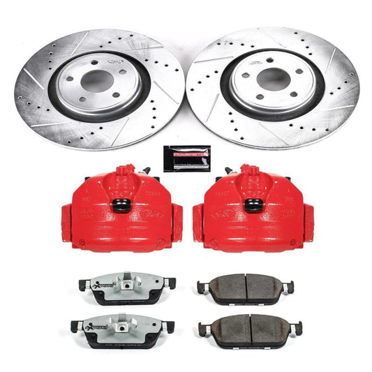 PowerStop 15-20 Lincoln MKC front Z26 Street brake kit with performance calipers, rotor, and brake pads installed.