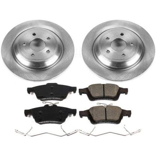 PowerStop rear OE brake kit for Ford Focus 2016-2018, includes brake pads and rotors for reliable stopping power.