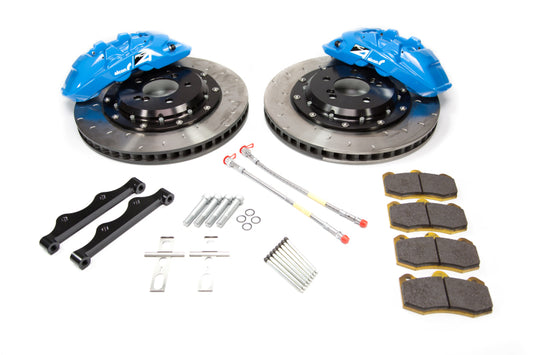 Alcon 2009+ Nissan GT-R R35 rear big brake kit with 380x33mm rotor and 4-piston caliper, sky blue finish, mounted on vehicle axle.