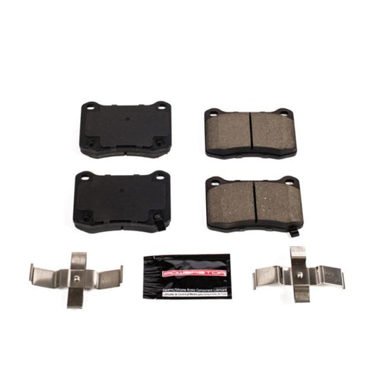 PowerStop Z23 Evolution Sport rear brake pads with hardware for Lexus IS F 2008-2014, high-performance brake replacement.