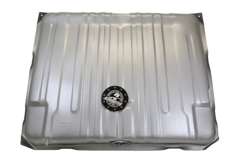 Aeromotive 64-67 Oldsmobile Cutlass 340 Stealth Gen 2 fuel tank showing the sleek, black automotive fuel tank with fittings and mounting points.