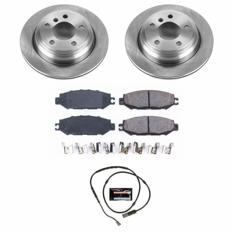 PowerStop OE brake kit for rear of BMW 320i xDrive 2013-2018, includes brake rotors and pads for enhanced stopping power.