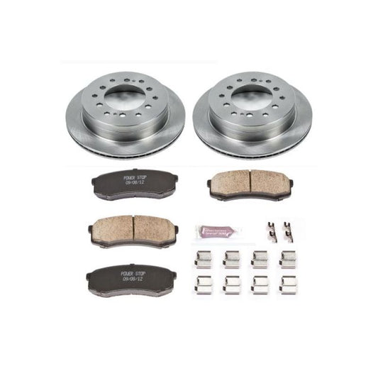 PowerStop OE rear brake kit for Lexus GX470, includes brake rotors and pads, designed for reliable stopping performance.
