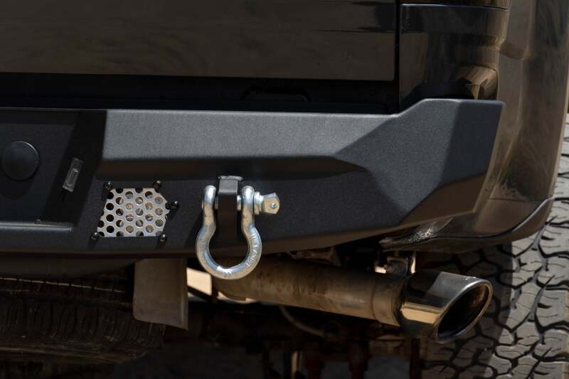 Steel rear bumper from DV8 Offroad MTO Series for 2014-2022 Chevy Colorado and 2015-2022 GMC Canyon trucks.