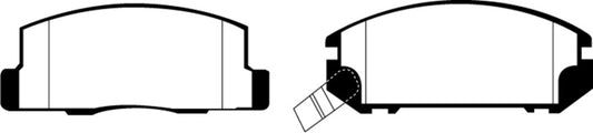EBC Ultimax2 rear brake pads for Toyota MR2 1999-2002, OE style, shown in a close-up view of the brake pad set.