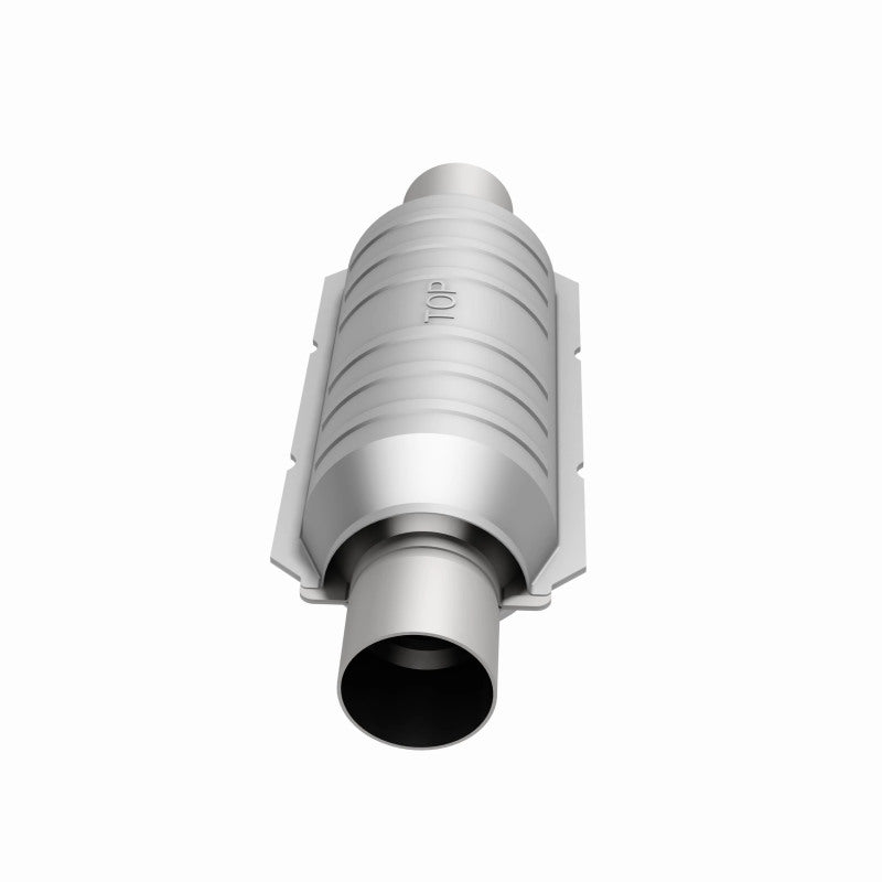 MagnaFlow universal catalytic converter with 2-inch inlet and outlet, 11-inch length, made of stainless steel.
