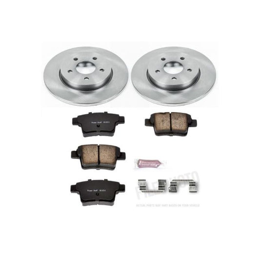 PowerStop OE rear brake kit for Jaguar X-Type 2005-2008, includes brake pads and hardware for reliable stopping power