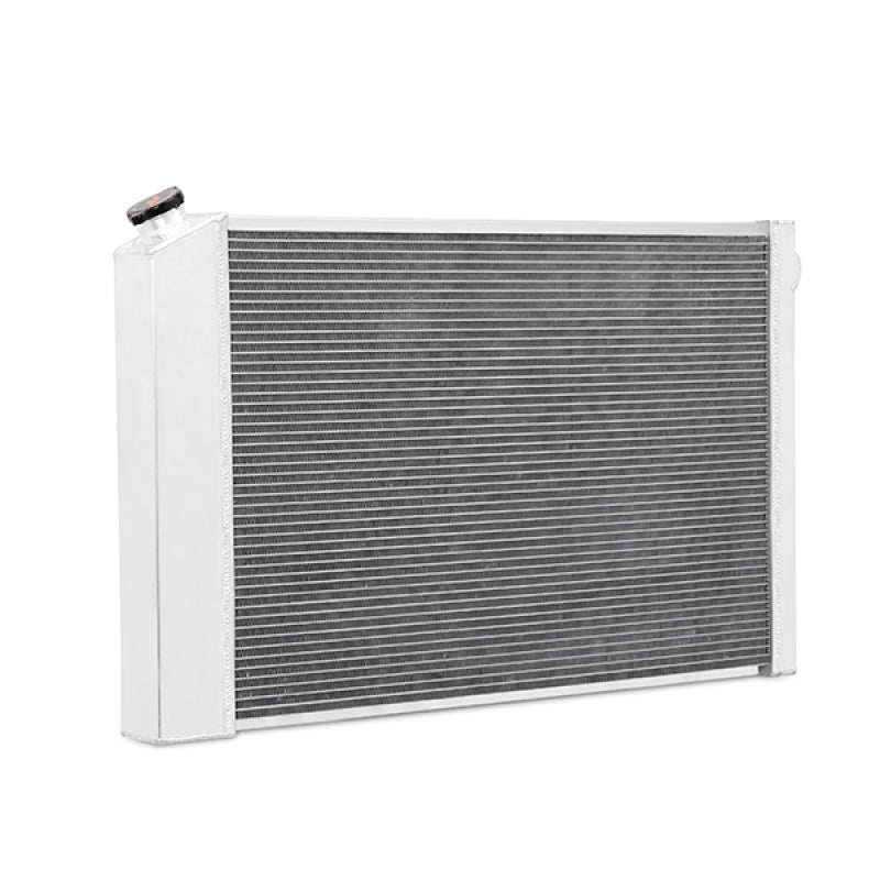 Mishimoto aluminum radiator for 78-86 GM C/K trucks, X-Line performance cooling component with a silver finish and core fins.