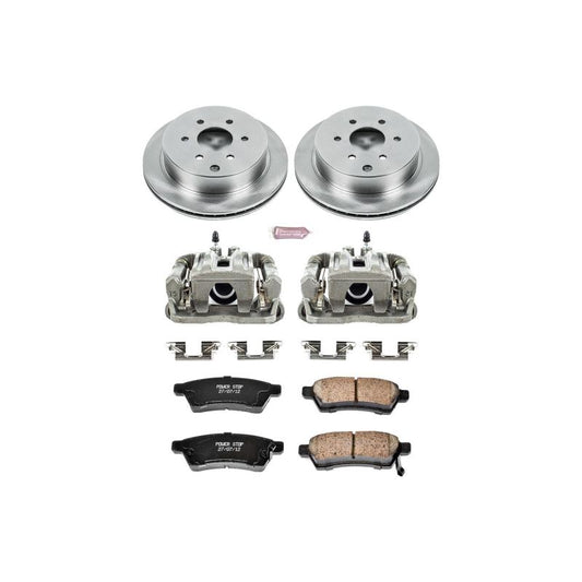 PowerStop rear brake kit for Nissan Frontier with calipers, OE-style brake components, designed for reliable stopping power.
