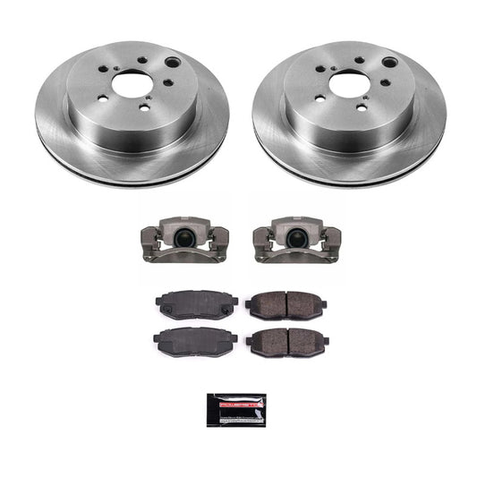 PowerStop OE brake kit with rear calipers for Subaru Forester 2014-2018, featuring durable components and precise fitment.