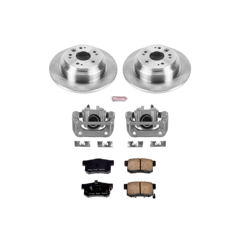 PowerStop rear brake kit with calipers for 2010-2011 Honda Accord Crosstour, OE-style brake components.