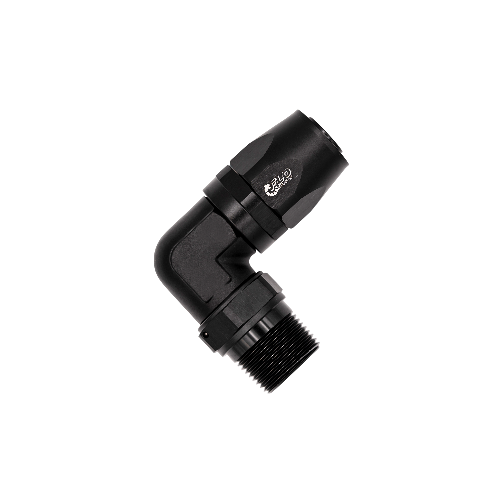 Flo Supply 3/8" NPT To 10AN EZ Connect Forged 90 Degree Swivel Forged Hose End