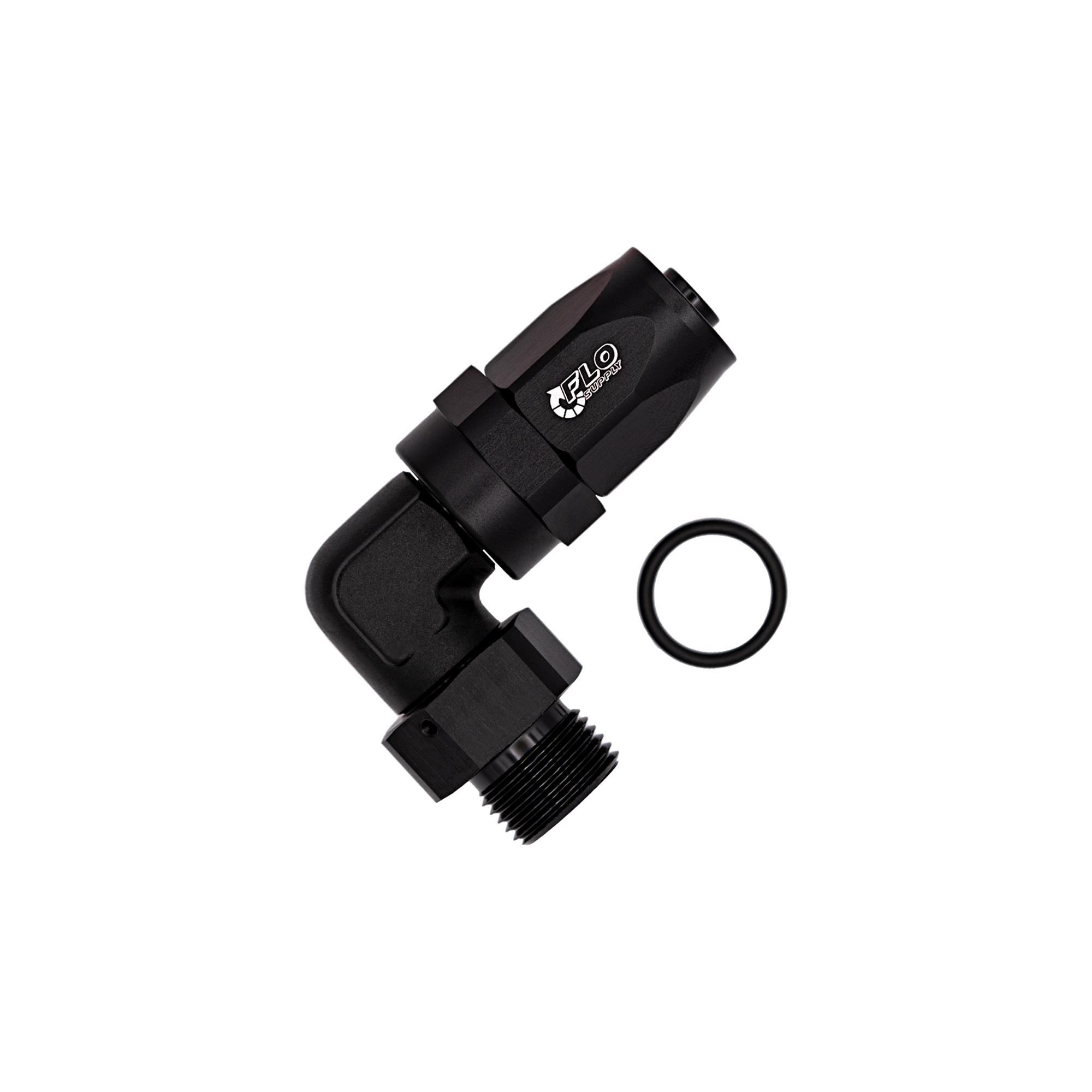 Flo Supply 10AN ORB To 12AN EZ Connect Forged 90 Degree Swivel Forged Hose End